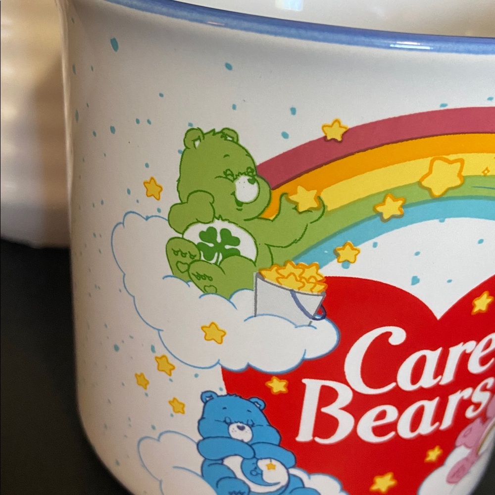 New Care Bears White Mug with Red Heart and Multicolor Rainbow Bears - Picture 4 of 13